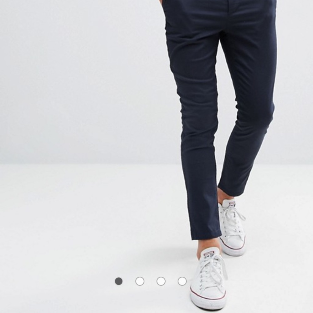 ASOS navy super skinny cropped chino